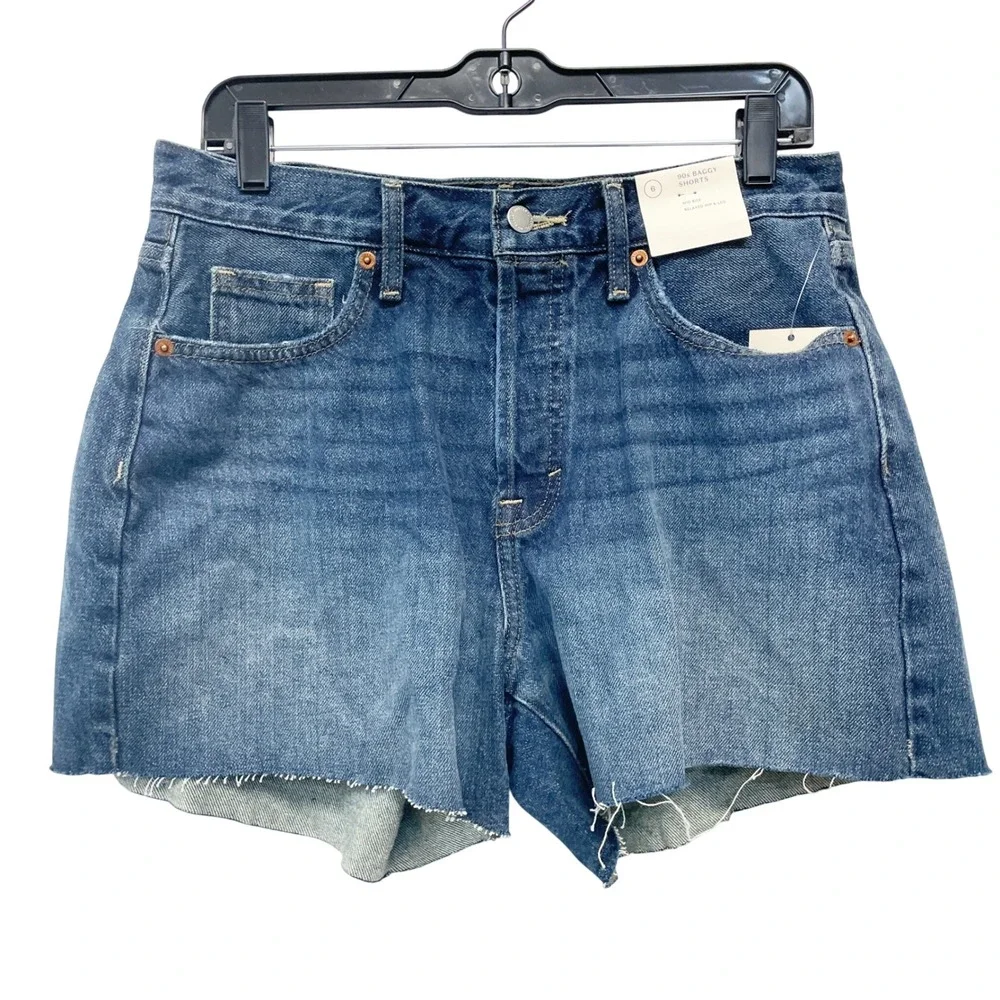 Universal Thread Women's Blue 90s Baggy Mid Rise Denim Jean Shorts Size 6